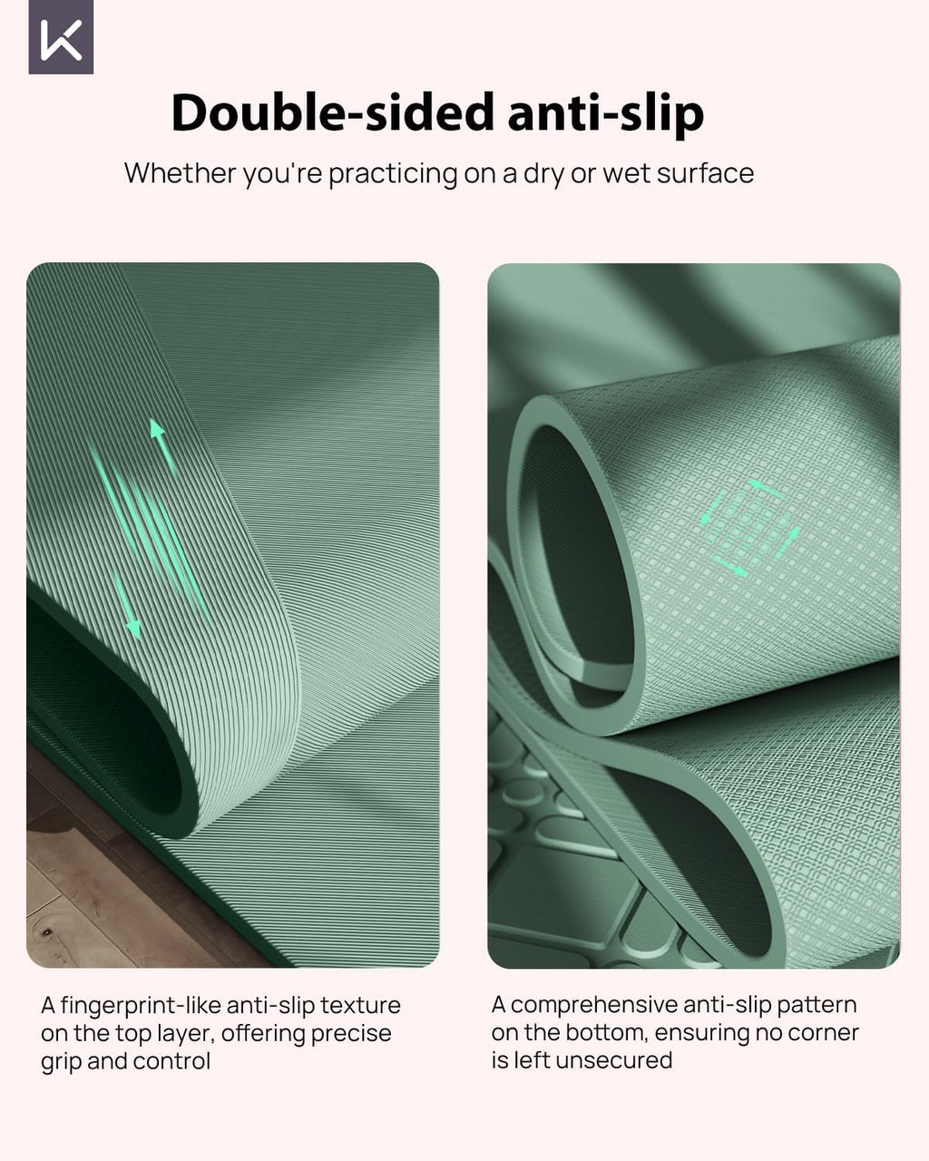 KEEP Extra Wide Yoga Mat, 7mm Thick 72" x 32" Exercise Mat