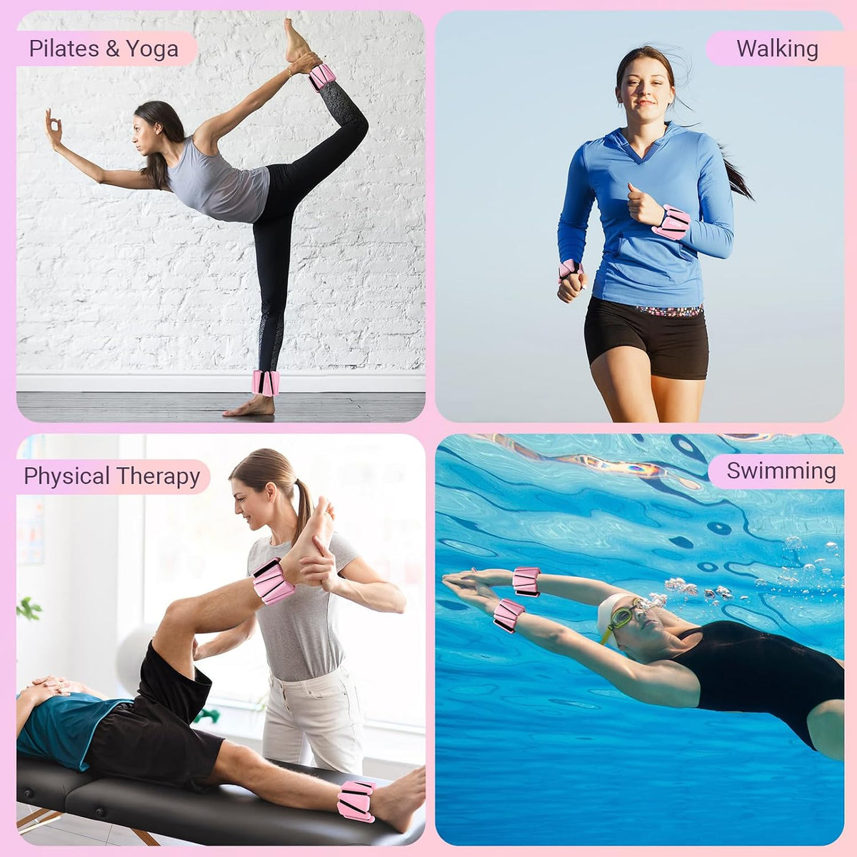 Wrist Ankle Weight for Women, Adjustable Silicone Weight Set of 2