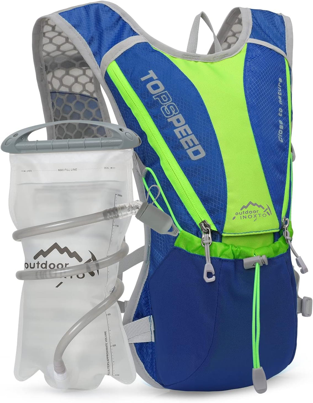 Hydration Pack Backpack, IX INOXTO Running Hydration Vest with 1.5L ( 50 oz) Water Bladder for Men Women, Lightweight Water Backpack for Hiking Cycling Climbing Camping