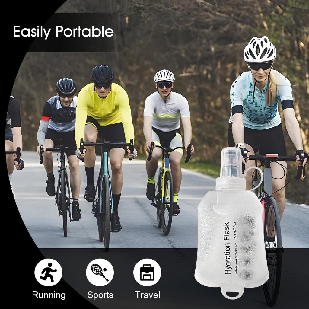 WILDREEDS 250ml Soft Flask, TPU Collapsible Soft Water Bottle for Hydration Pack, Running Vest, Folding Water Bottle for Hiking Cycling Climbing-2Pcs, White