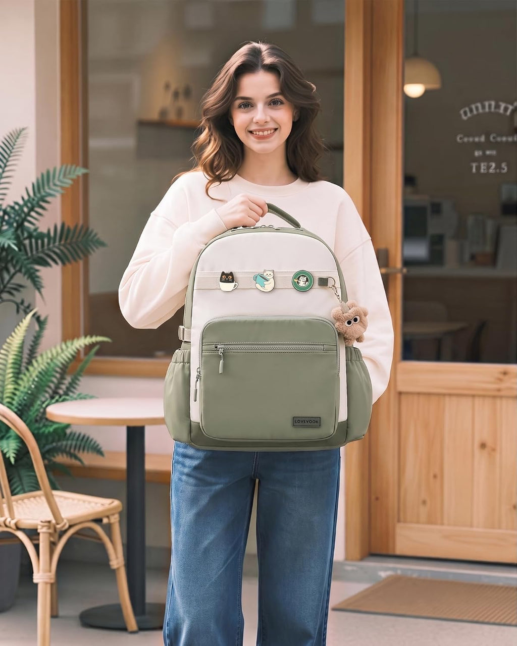 LOVEVOOK Laptop Backpack for Women Work Teacher with Tumbler Holder