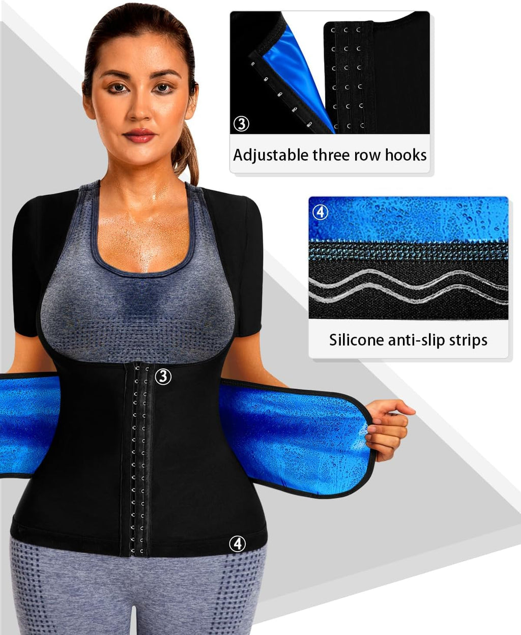 Sauna Suit for Women Sweat Shirt Heat Trapping Tank Top Workout