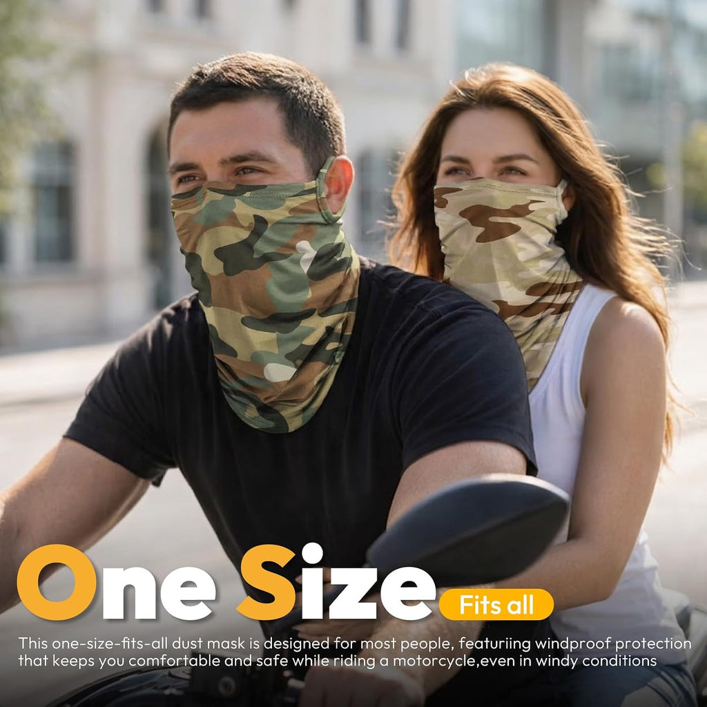 HONGTEYA 6 Pack Summer Neck Gaiter, UV Protection Cooling Face Mask Breathable Bandana Head Scarf Face Cover for Men Women