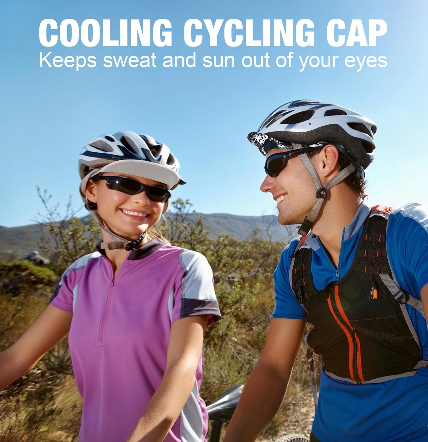 MELASA 2 Packs Lightweight Cycling Cap Breathable Mesh