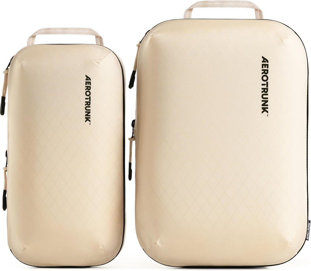 Aerotrunk Ultralight Compression Packing Cubes for Travel, 3-Pack, Beige