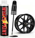 Gloss Black Rim Touch Up Paint, Rim Paint for Curb Rash & Scratch, Car Rim Curb Rash Repair Kit for Alloy, Enamel, Metal, Universal Black Automotive Touch Up Paint Pen (1 fl oz)