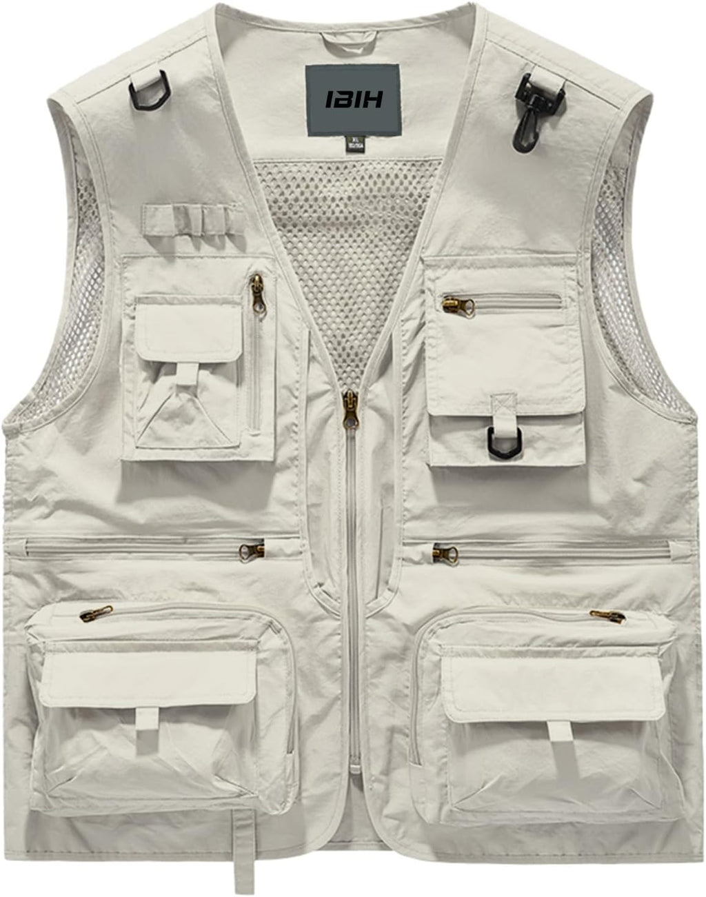 Mens Outdoor Vest Breathable Quick-Dry Fishing Vest Camping Hiking Lightweight Vest with Multi-Pocket