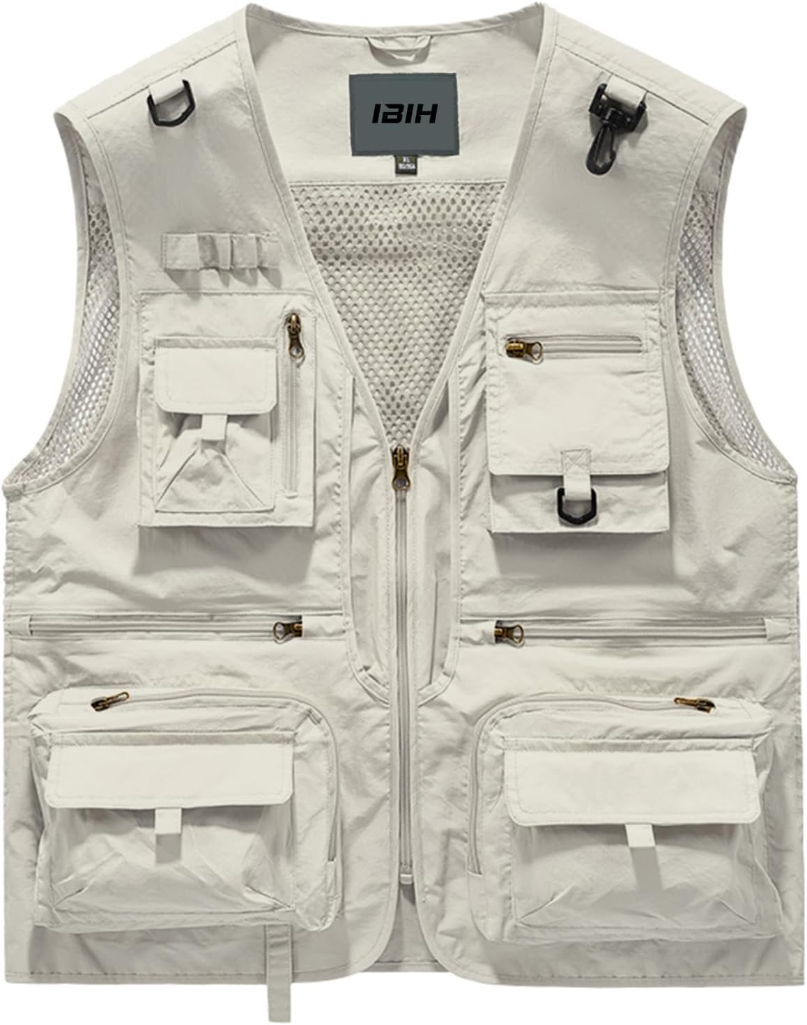 Mens Outdoor Vest Breathable Quick-Dry Fishing Vest Camping Hiking Lightweight Vest with Multi-Pocket