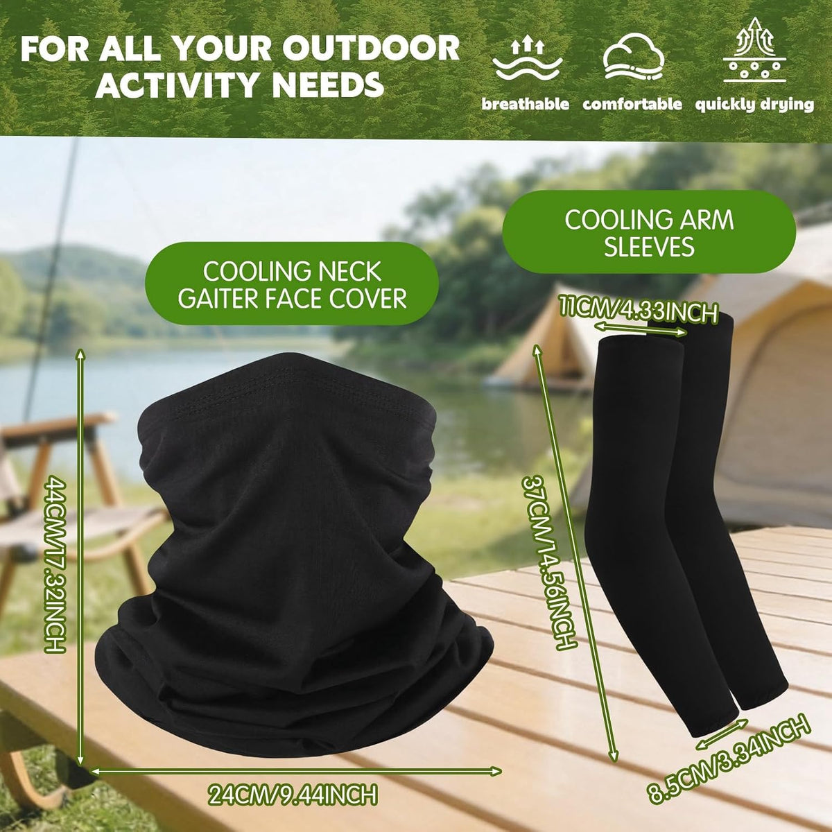 Syhood Solar Powered Fan Hat Neck Gaiter Arm Sleeves Sun Bucket Hat with Fan Cooling Wide Brim Hats for Fishing Hiking