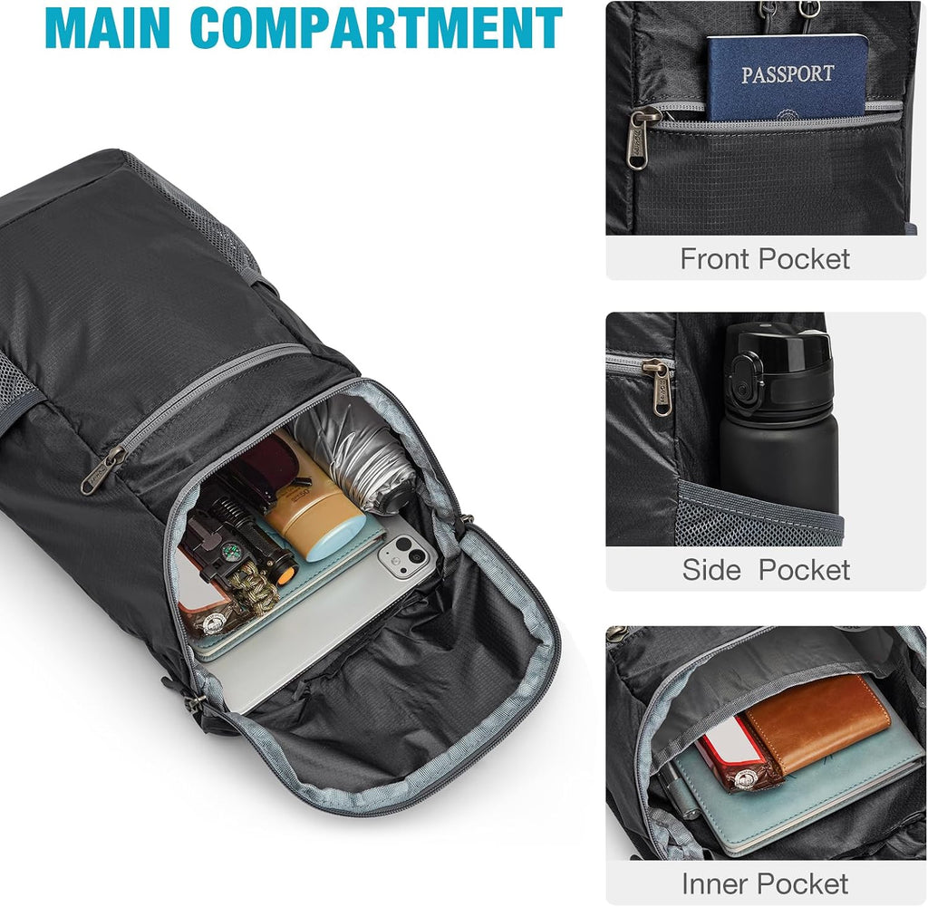 G4Free 10L Lightweight Packable Hiking Backpack, Nylon Daypack Daily Travel