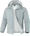 Pudolla Men's Softshell Jacket Hooded Fleece Lined Coats for Outdoor Work