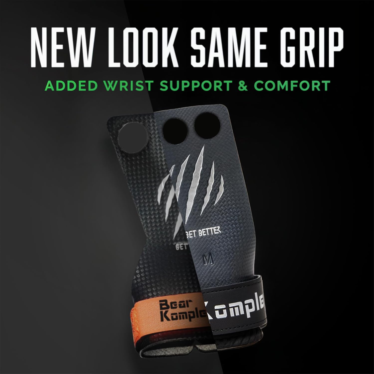 Bear KompleX Carbon Fiber Hand Grips for Gymnastics Bars, 2 Hole, Equipment