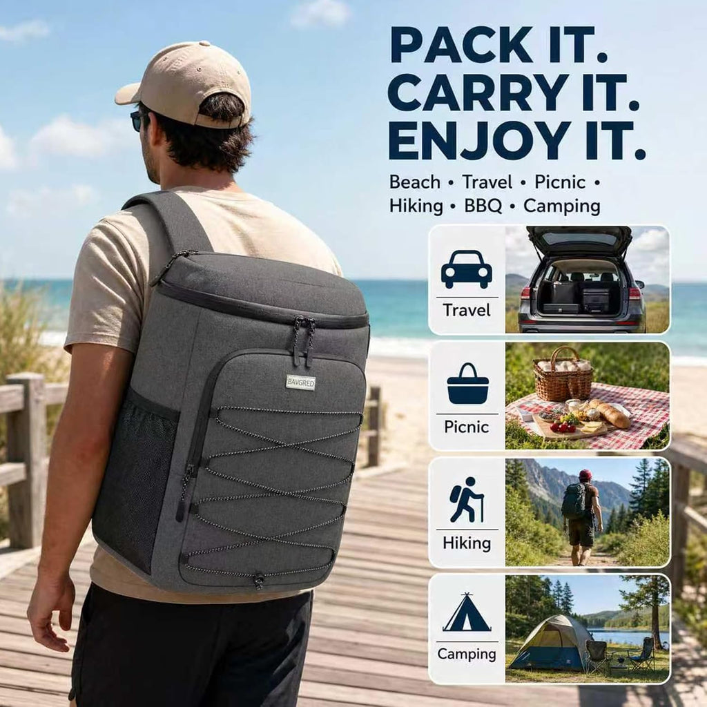 Cooler Backpack Insulated Leak Proof 30 Cans for Men Women,Waterproof Soft Cooler Bag，Lightweight Ice Chest Lunch Backpack for Beach Camping Picnic Travel Worksite Fishing