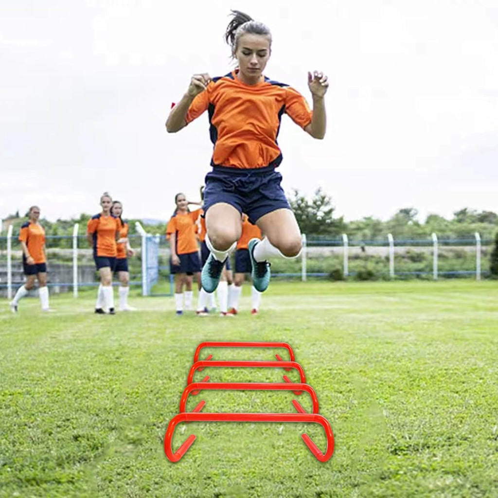 YEXEXINM Professional Agility Ladder Speed Training Equipment Set-20ft Agility Ladder,12 Soccer Cones, 4 Agility Hurdles, Running Parachute, Suitable for Soccer Football Basketball Training