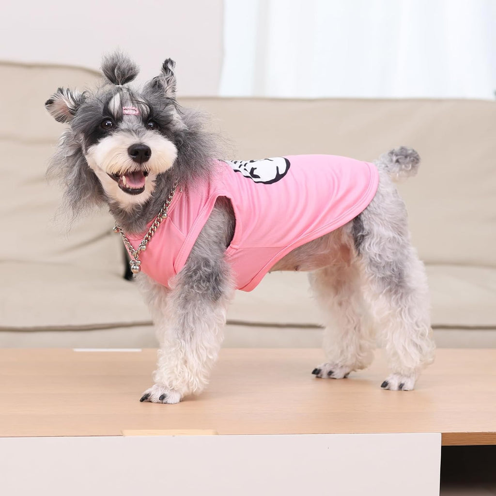 CuteBone Dog Shirts 2-Pack Soft Pet Clothes Breathable Summer Vest for Small Puppy and Stretchy Cat Apparel