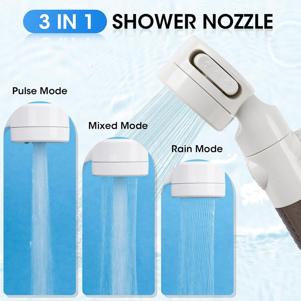 Portable Camping Shower, Outdoor Shower Kit, Hose& Folding Bucket, Rechargeable Powered Portable Shower for Camping, Hiking, Beach,RV,Pet Cleaning & Road Trips