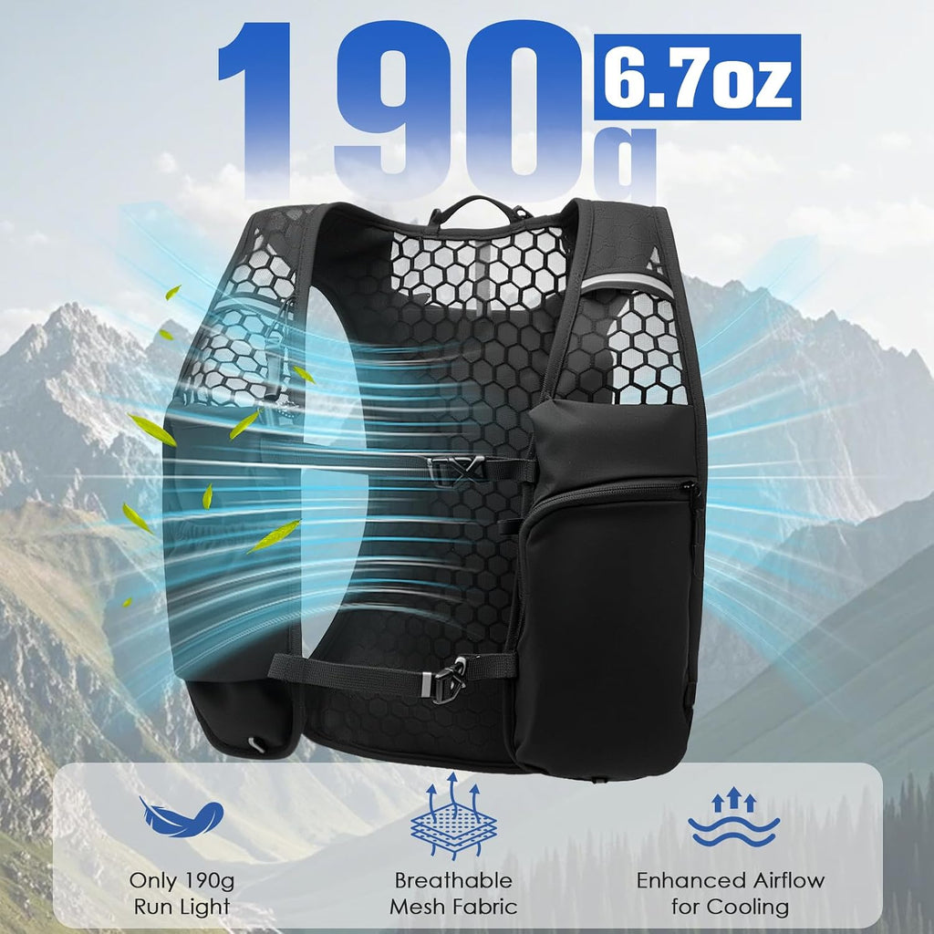 Zacro Running Hydration Vest Backpack, Running Vest with 2L Water Bladder for Men Women, Lightweight Water Backpack for Running, Hiking, Climbing, Camping, Cycling