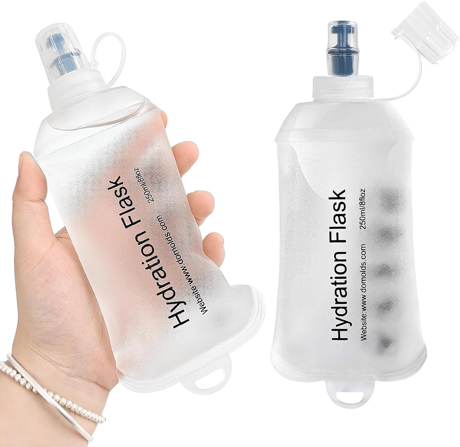 GUYI GYGYL Soft Flask Collapsible Water Bottle for Sports, 250ml White 2pcs
