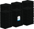 Avalon Towels Cotton Washcloths – (Pack of 60) Size 12x12 Inches, 100% Ring Spun Cotton, Soft & Absorbent Face Towels, Gym Towels, Hotel and Spa Quality, Reusable Fingertip Towels (Black)