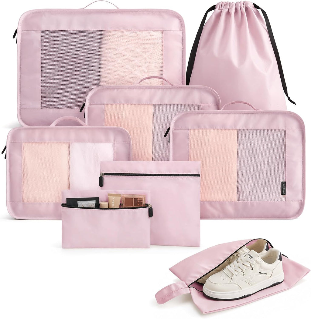 LIGHT FLIGHT 8 Set Packing Cubes for Travel, Cruise Ship Travel Essentials