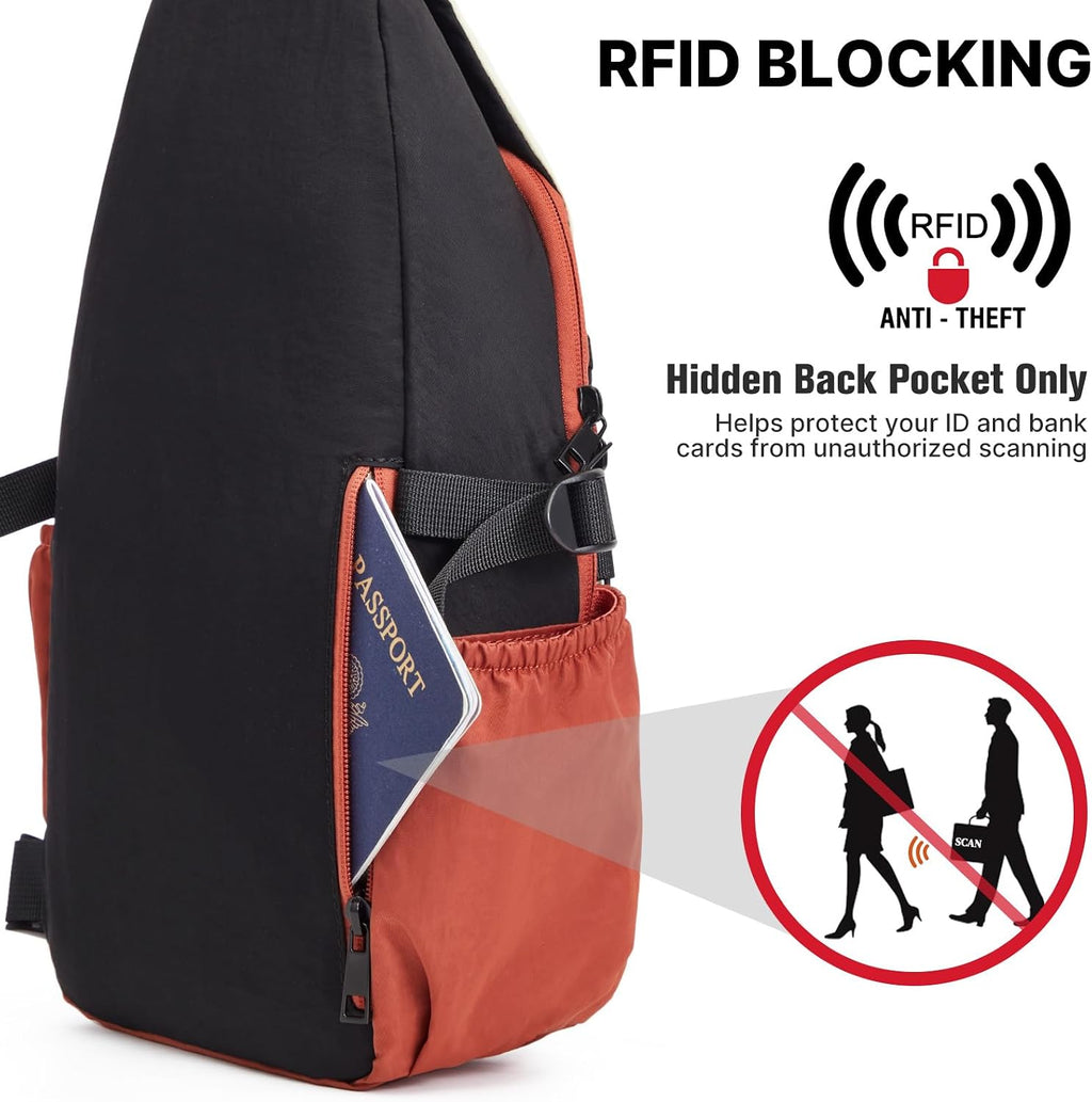 G4Free RFID Blocking Sling Bag for Men Women, Crossbody Bags Hiking Travel