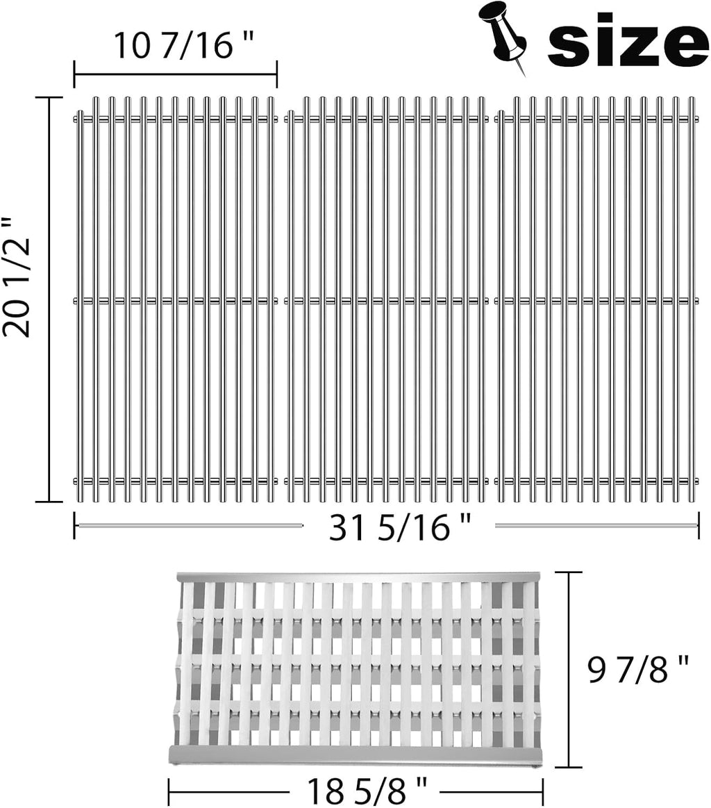 Grill Grates Replacement 54801 92911 for DCS Grill Parts, 36DBQAR, 36EBQAR, 48DBQAR, 48EBQAR, BGA36-BQARL, BGA36-BQARN, BGA48-BQARL, BGA48-BQARN, Heat Plate Ceramic Rods Briquette Radiant Tray
