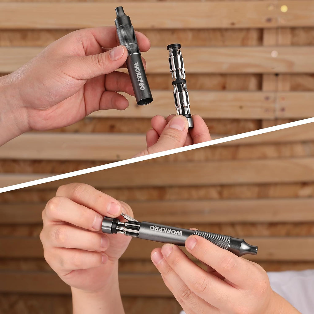 WORKPRO 24 in 1 Multi Bit Mini Screwdriver Set Magnetic, Grey