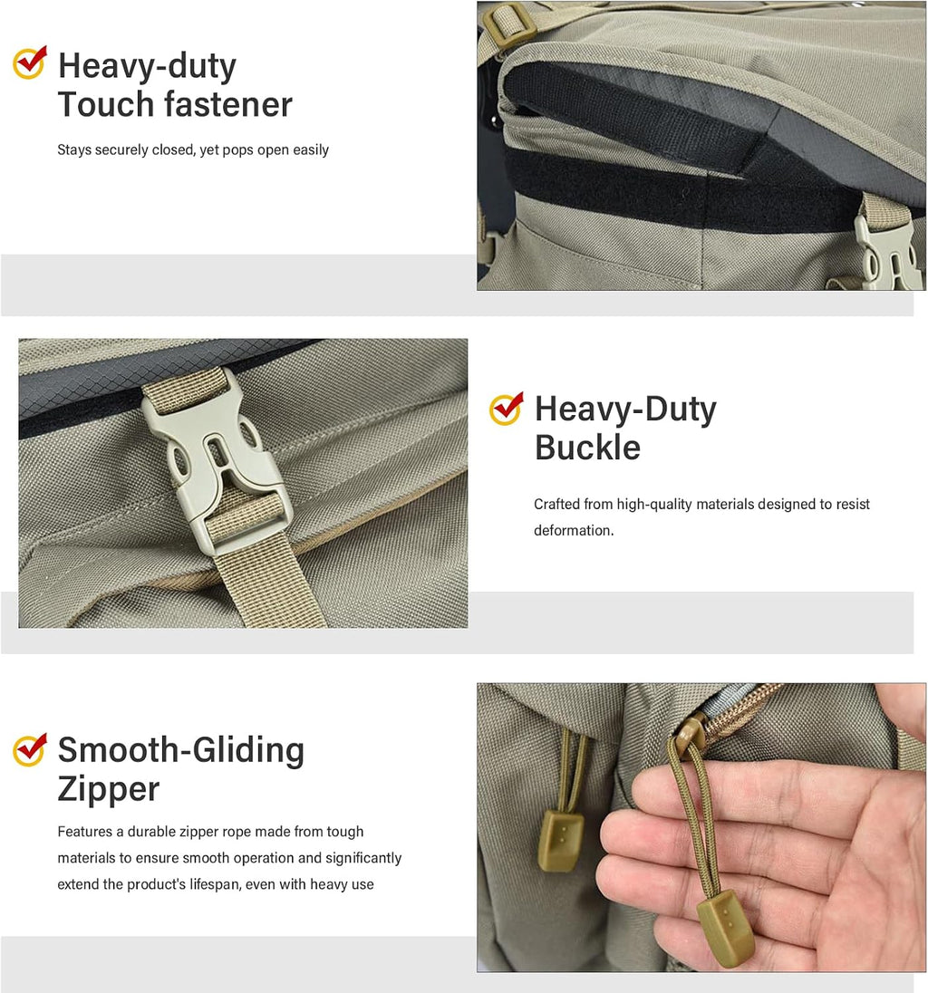 Large Saddle Bags for Bike Rear Rack,Waterproof 50L Panniers Bike Bags for Bicycles/MTB/E-Bike,Bike Trunk Bag With Reflective Stripes,Support for Width Less Than 7 Inches Bike (Army Green,50L)