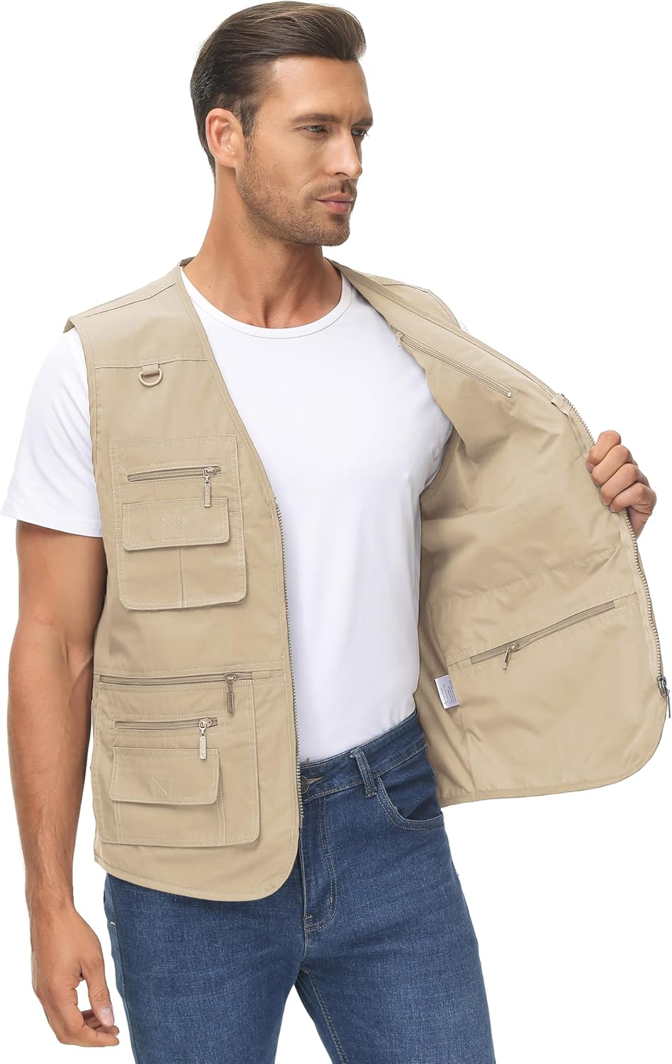 Lentta Men's Fishing Vest Summer Outdoor Lightweight Work Photo Vest 16 Pockets