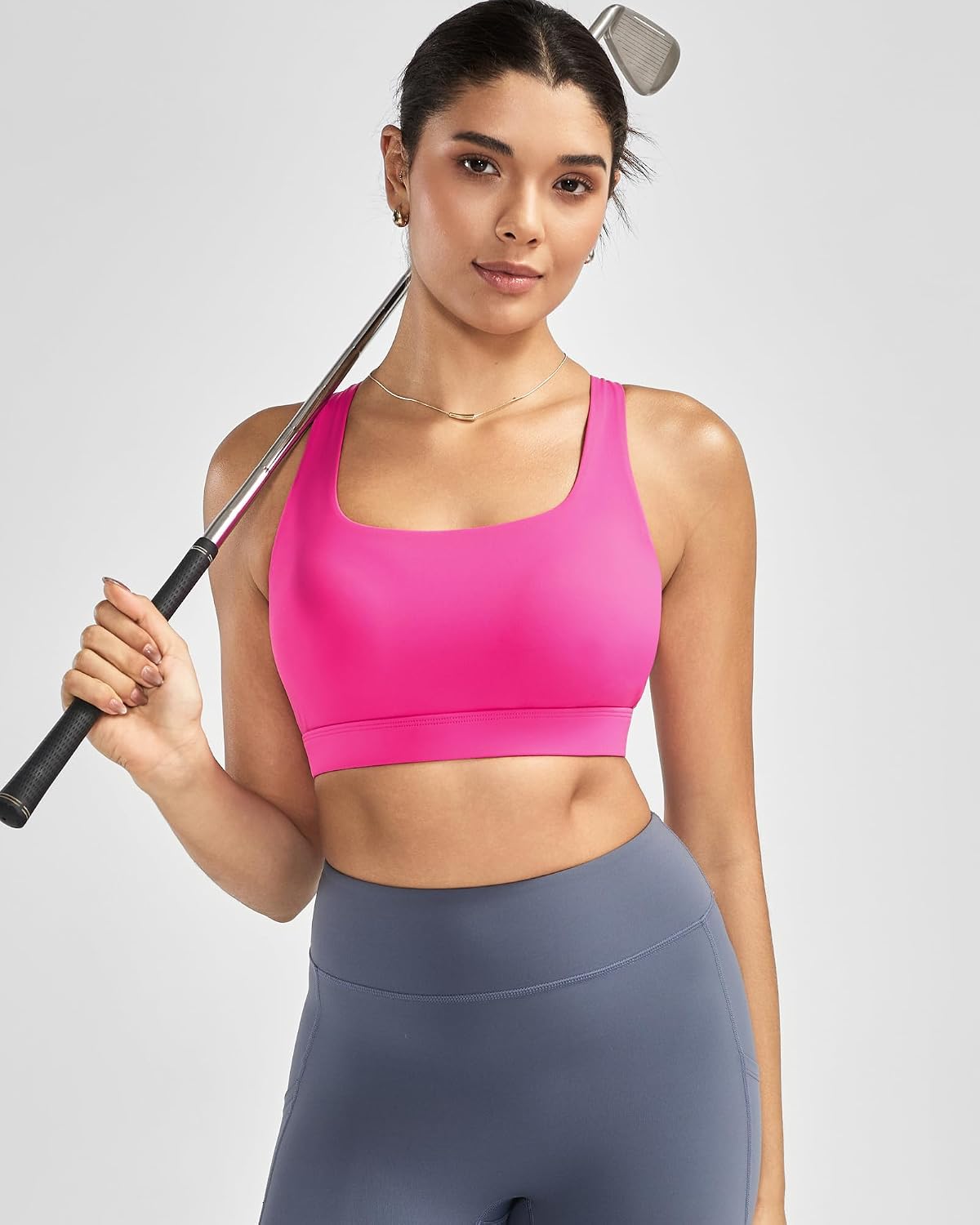 RUNNING GIRL Sports Bras for Women,Crisscross Back High Impact Sports Bra with Hook Closure Workout Supportive Bra