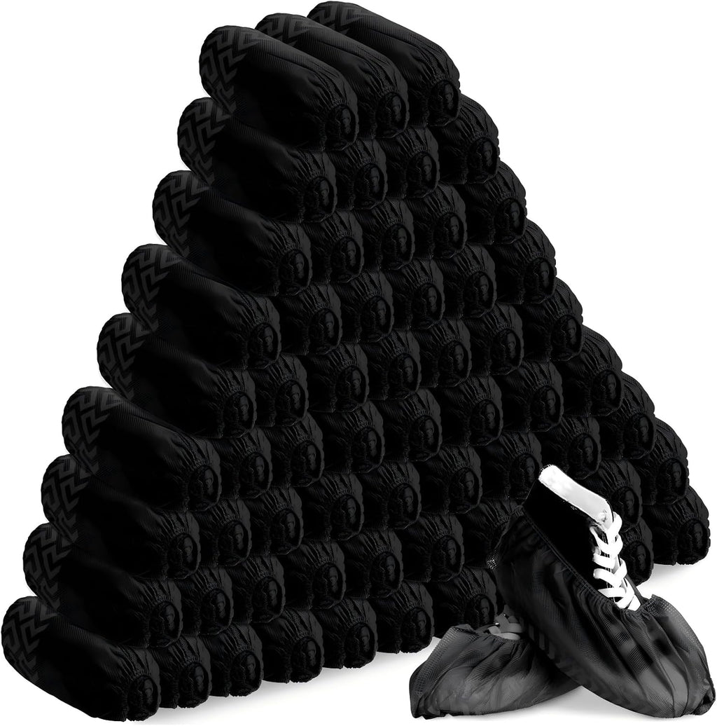 200 Packs Disposable Boot Shoe Covers Non Slip, Blue