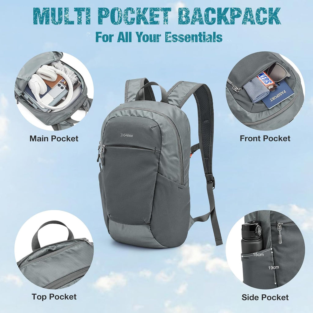 G4Free 18L Lightweight Packable Hiking Backpack for Men Women