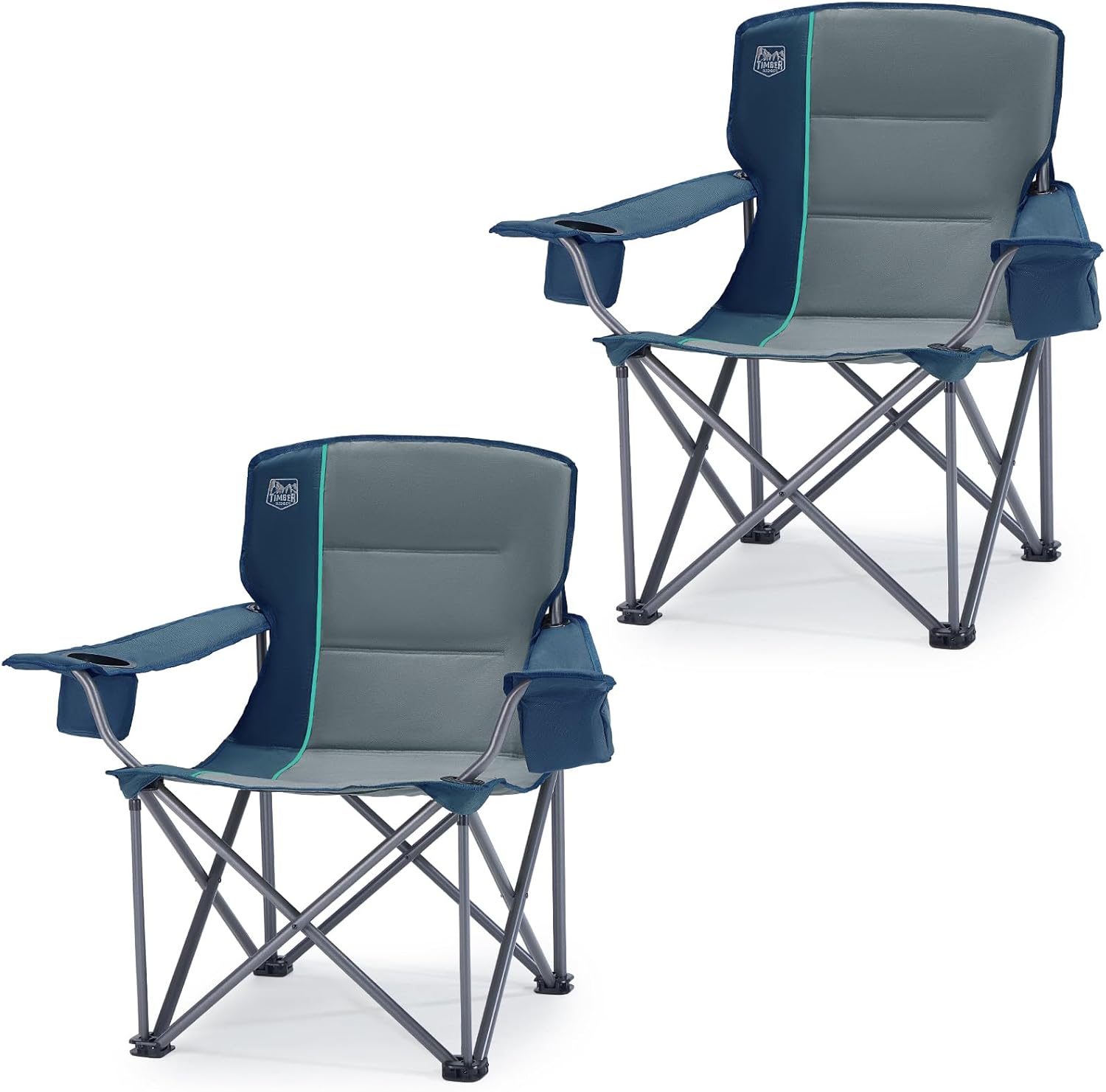 TIMBER RIDGE 2 Pack Oversized Folding Camping Chair for Adults