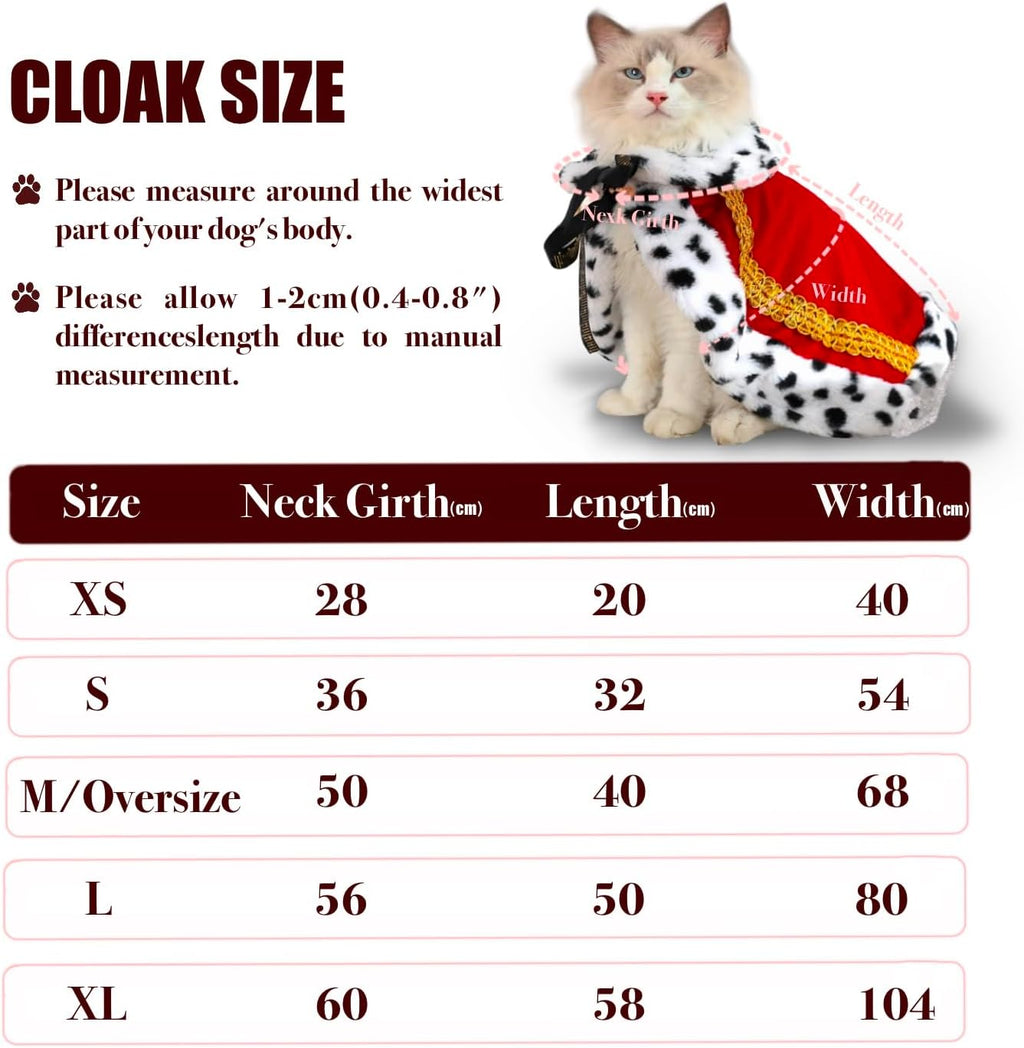 Lovelyshop Royal Velvet Pet Cloak with Fur Trim for Cats & Dogs, Blue, S
