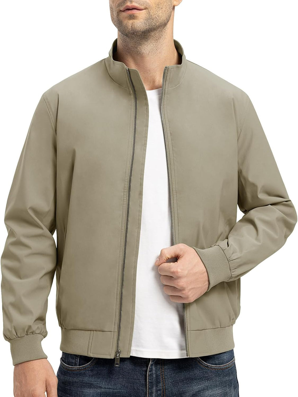 TBMPOY Men's Lightweight Jackets Casual Windbreaker Stylish Light Fall Spring Golf Work Dress Business