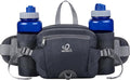 WATERFLY Fanny Pack Waist Bag: Fannie Pack 2 Water Bottle Holders Lumbar Belt Hiking Walking Running Jogging Camping Large Woman Man (Bottle Not Included)