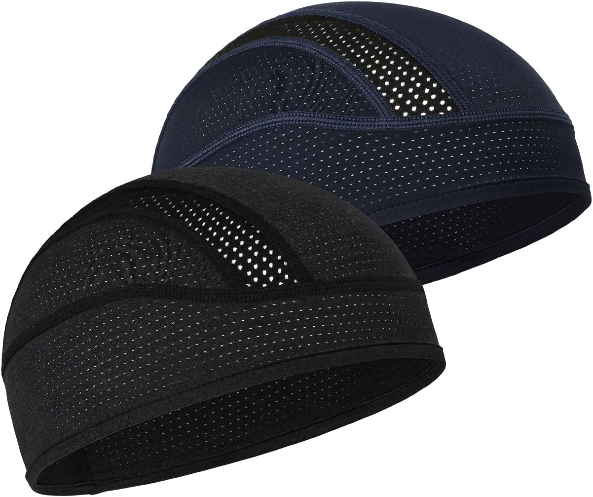 MELASA Cooling Skull Cap Breathable Mesh Sweat Control Helmet Liner for Men