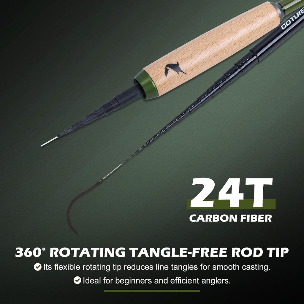 Goture 2pcs Tenkara Fishing Pole Inshore Streams Rivers Micro Fishing