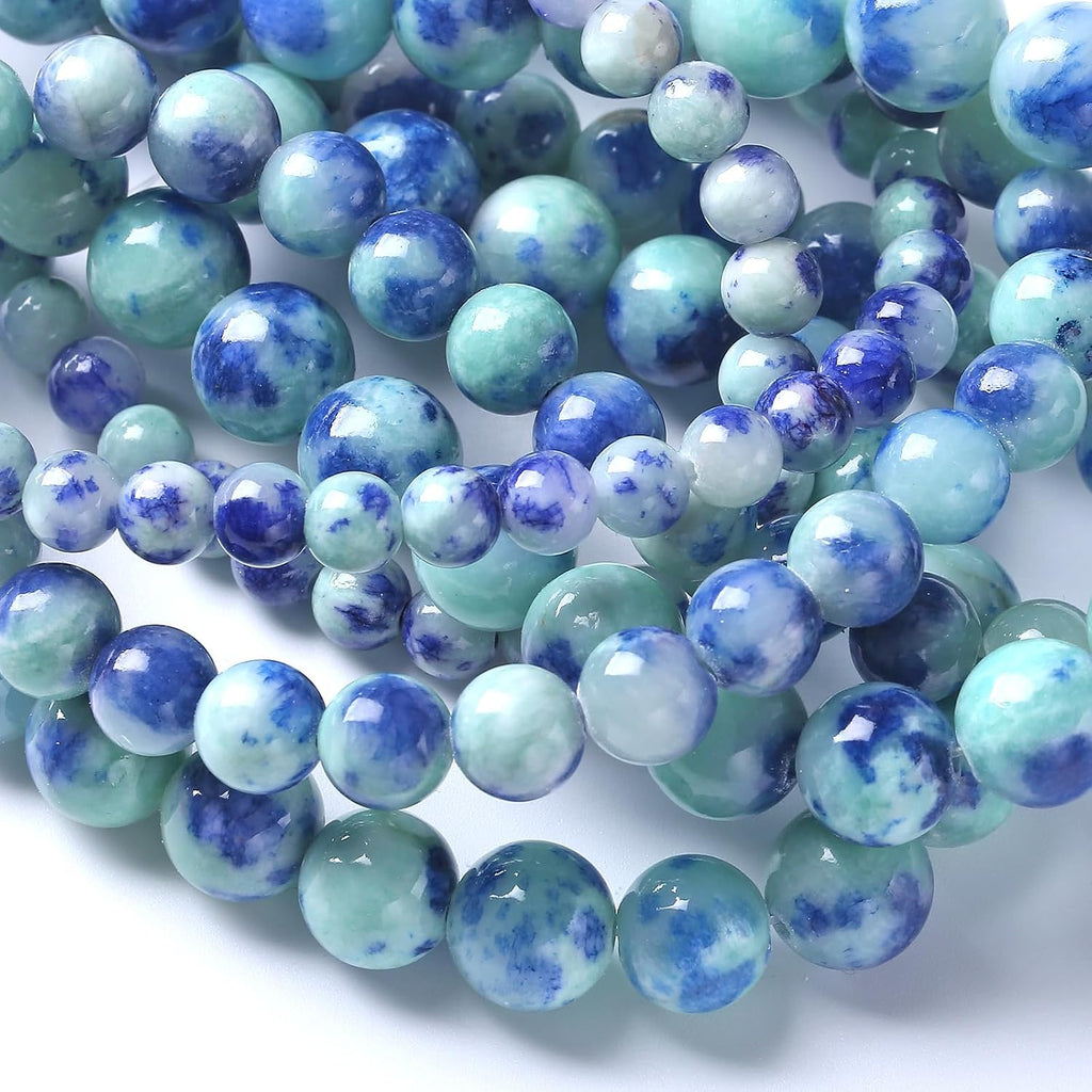 12MM 32PCS Peacock Blue Persian Jade Spacer Loose Beads for Jewelry Making DIY Bracelet Necklace
