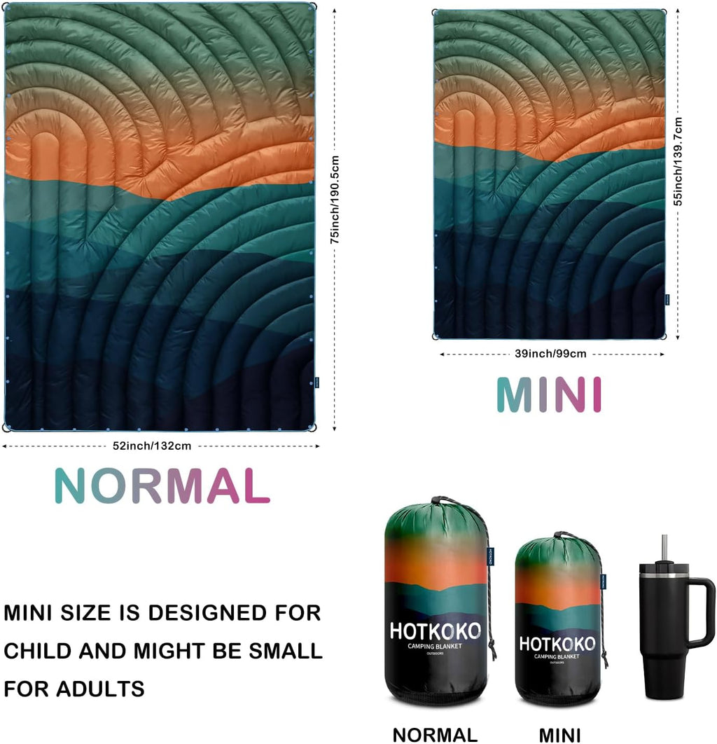 Puffy Camping Blanket,Mini Camp Blanket Outdoor Camping Quilt Waterproof