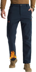 Libin Men's Fleece Lined Hiking Pants Snow Ski Water Resistant