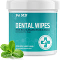 Pet MD Dental Wipes for Dogs Teeth - Fresh Apple & Mint Flavor - 100ct