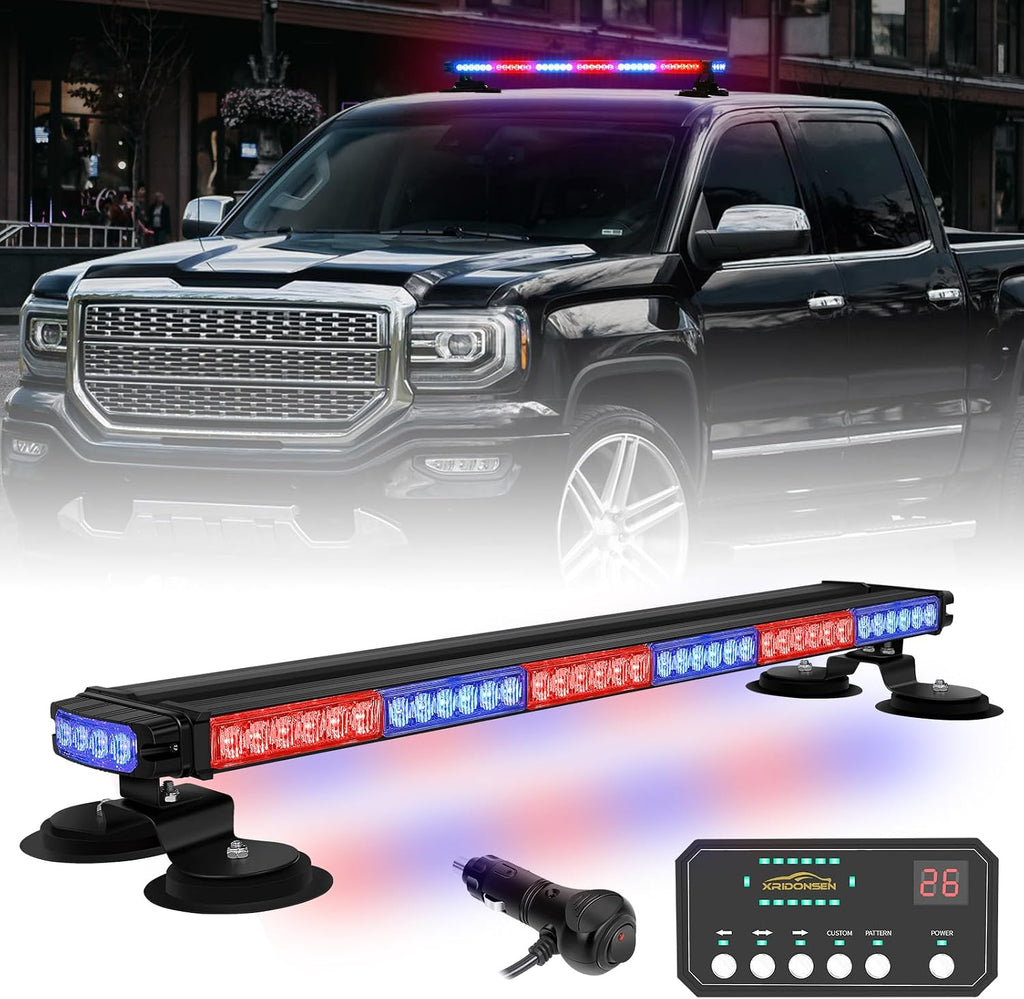 XRIDONSEN 28.4" 80 LED Roof Strobe Light Bar Top Magnetic Lights