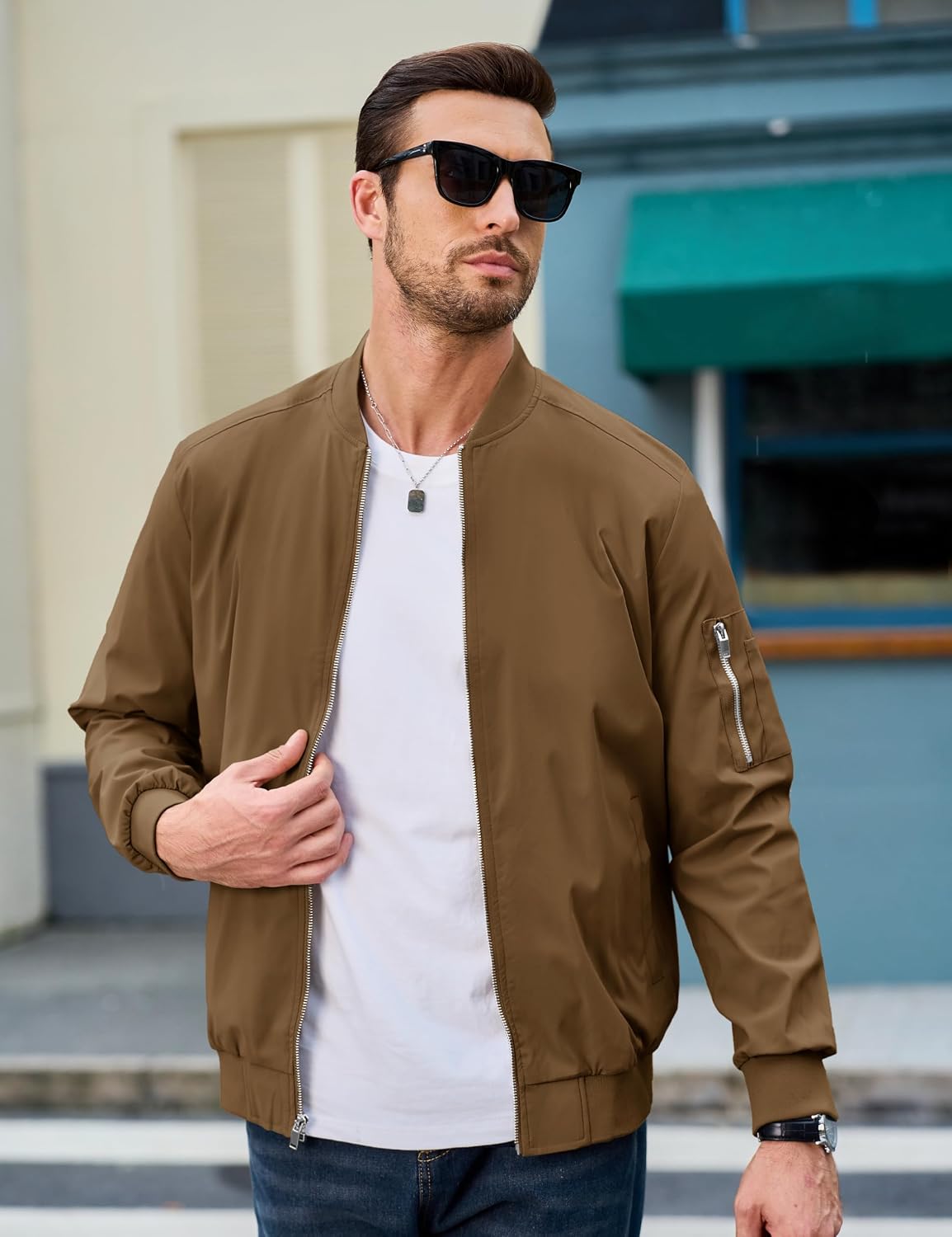 MAGCOMSEN Men's Bomber Jacket Lightweight Windbreaker Spring Fall Jacket