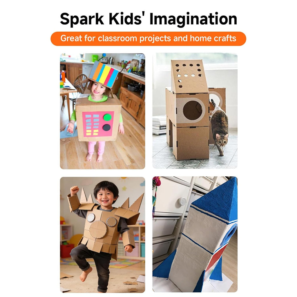 Safe Cardboard Cutter for Kids | Bladeless Paper Cutting Tool,DIY Craft Kit for Building 3D Models, Cardboard Construction and Creative Projects