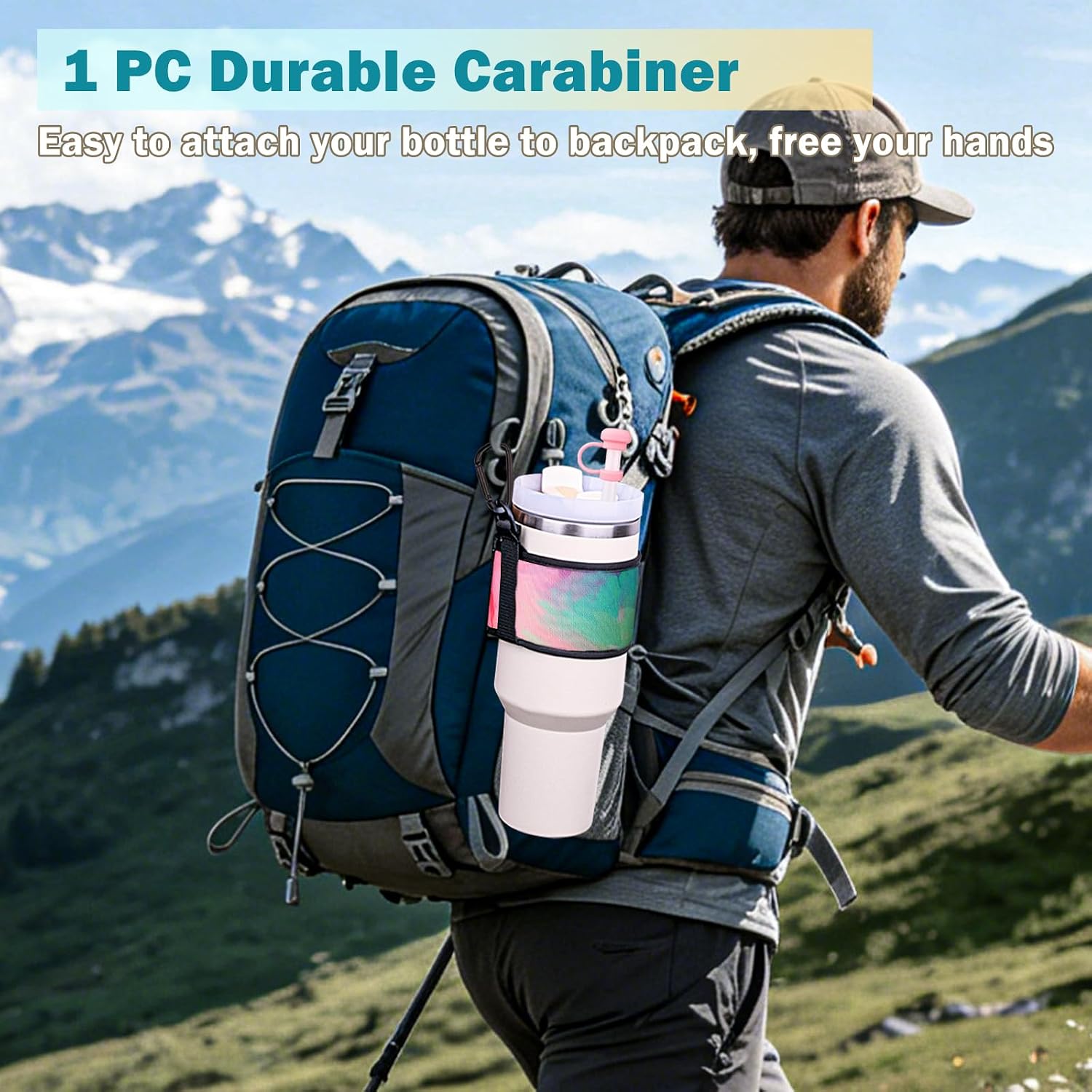 LUCKINEE Tumbler Holder with Strap Water Bottle Holder with Strap Handle