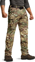 CQR Men's Flex Stretch Tactical Pants, Water Resistant Ripstop Cargo Pants, Lightweight EDC Outdoor Work Hiking Pants
