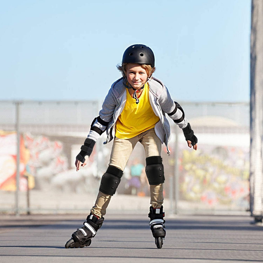 Adult Knee Pads Elbow Pads Wrist Guards for Adult Kids 6 in 1 Protective Gear Set for Skateboarding Biking Roller Skating Cycling Outdoor Sports