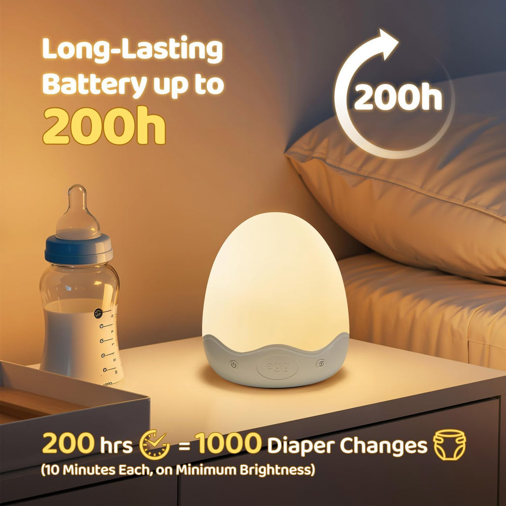 COOLNIGHT Egg Light for Nursery,10 Colors&Stepless Dimming Baby Night Light