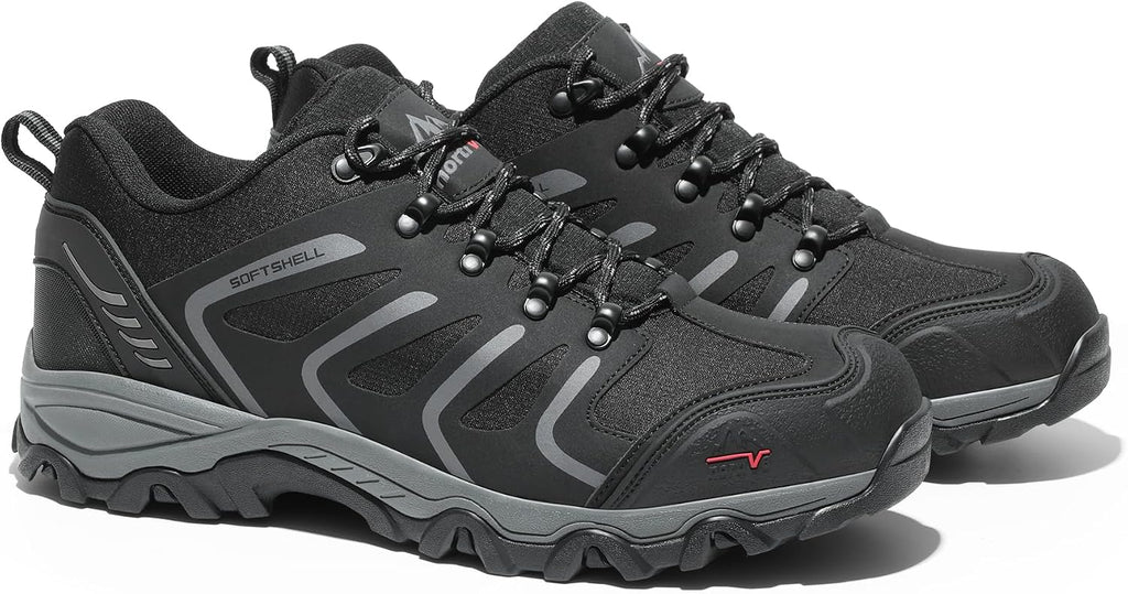 NORTIV 8 Men's Low Top Waterproof Hiking Shoes | Rubber Toe Cap, Slip-Resistant Outsole and Cushioned Comfort Provide Support for Hiking, Trekking and Outdoor Adventures